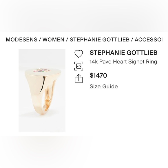 Stephanie Gottlieb 14k Pave Heart Ring - Picture 2 of 5